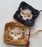 skeleton grannie square made by ISPIE raffia
