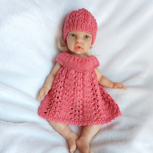 Lace Dress and Hat for Dolls