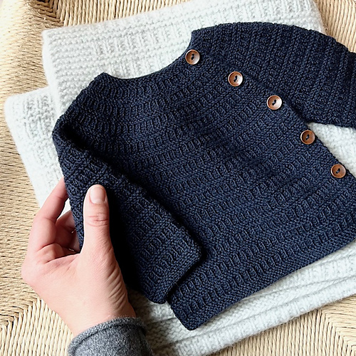 Sorgenfri foldover jakke Light 28st/10cm - Guri Pedersen