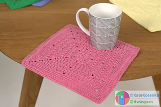 Handmade crochet square featuring a gentle, calming texture.