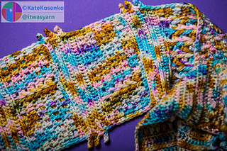 Close-up mosaic crochet stitch detail