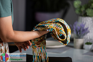 Bright merino DK handmade crochet scarf