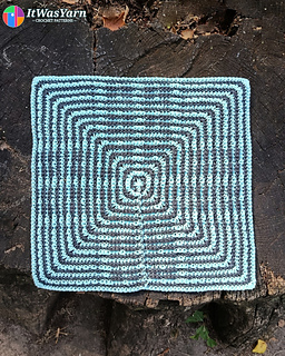 Back of the Pulse overlay mosaic crochet square showing the reverse side.