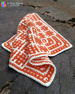 Ripple crochet square draped in soft waves.