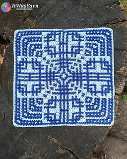 Orbit overlay mosaic crochet square.