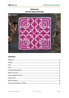 Resonance crochet pattern cover with ItWasYarn logo.