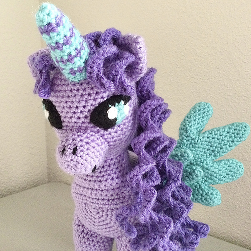 Horned Pegasus amigurumi - JBcrochetwizard