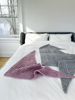Shawls across Queen (US)/ King (Euro) sized bed - I think a blanket version might be next! ;)