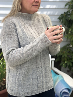 Full Length Mock Turtle Neck version
shown in size 4 with 18cm/ 7" of positive ease