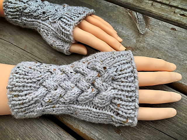 Loom Knit Fingerless Gloves Mitts Pattern