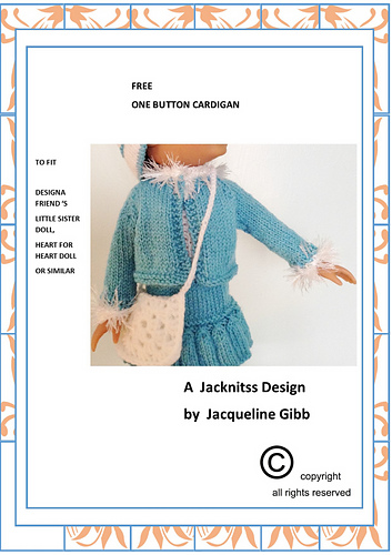 14 inch doll One button Cardigan photo 1