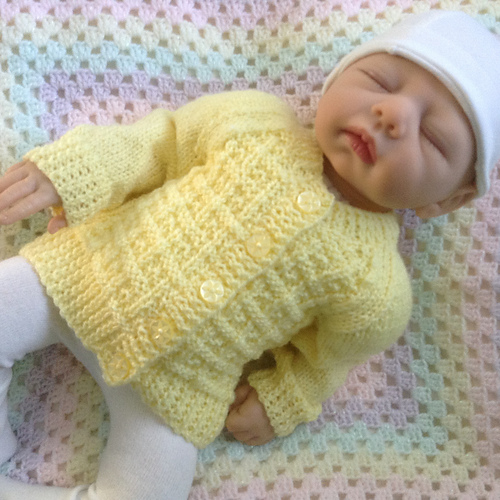 Ravelry Basket Weave Baby Cardigan pattern by Jacqueline Gibb