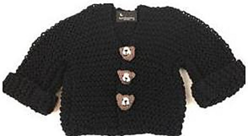 Teddy Bear Button Sweater for Baby-Toddler