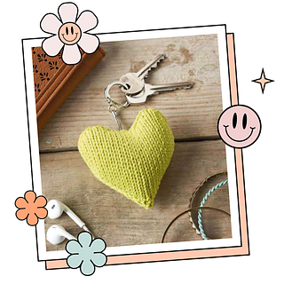 Key to my Heart Knitted Keyring Pattern - Jane Burns