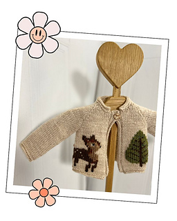 Baby Deer Cardigan, Woodland Knitting Pattern