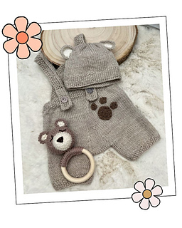Baby Bear, Teddy Bear Rattle Knitting Pattern 