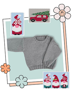 Blank Canvas Baby Jumper Pattern to add your own intarsia motif - Jane Burns