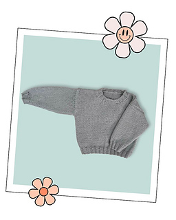 Blank Canvas Baby Jumper Pattern to add your own intarsia motif - Jane Burns