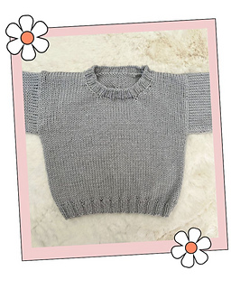 Blank Canvas Baby Jumper Pattern to add your own intarsia motif - Jane Burns