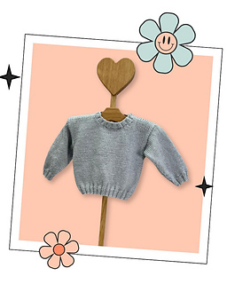 Blank Canvas Baby Jumper Pattern to add your own intarsia motif - Jane Burns