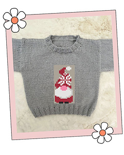 Sidney Gnome, Blank Canvas Knitting Chart for Baby Jumper - Jane Burns