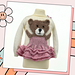 Darcy ballerina bear jumper, sparkly ruffle hem, knitted bear on front, sizes 1 to 9 years