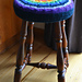Rainbow crochet stool cover photo 4