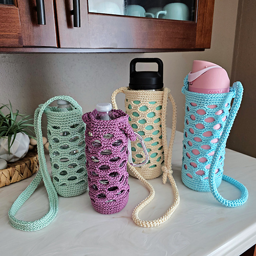 Ocean Reef Crochet Water Bottle Holder