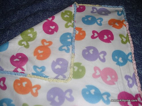 Fleece Blanket with Crochet Edging photo 2