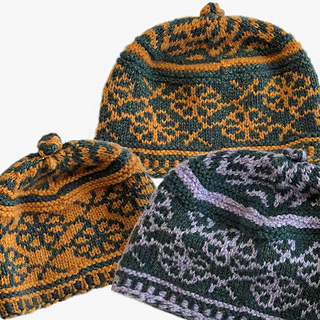 Trio of hats flattened to see all the sections working together.