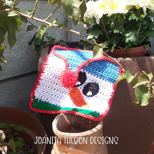Snazzy Snowman Square Dishcloth photo 2