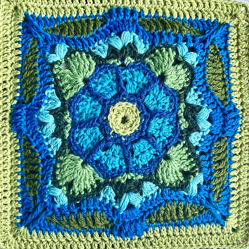 Blue Cascade Afghan Square