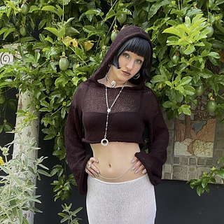 Ravelry Orestiad Hooded Crop Sweater Pattern By June Lagoon 