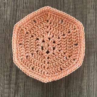 Week 6 Plain Hexie A in color 834 Morganite