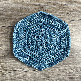 Week 9 Plain Hexie A in color 805 Blue Apatite