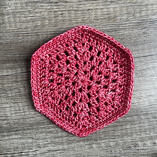 Week 9 Plain Hexie B in color 807 Red Jasper