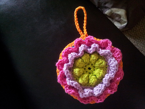 Rainbow Flower Scrubby Dishcloth photo 2