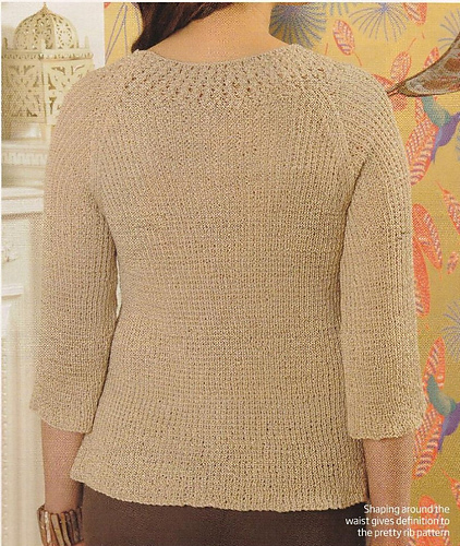 Ravelry: Rib and Lace Neck Top pattern by Sian Brown Knitwear Design
