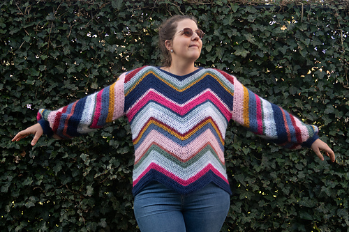 Zigzag Genser - Knitting with Chopsticks