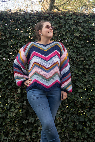 Zigzag Genser - Knitting with Chopsticks