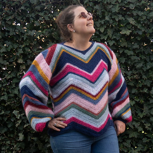 Zigzag Genser - Knitting with Chopsticks