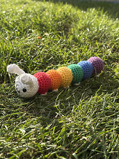 Roy the caterpillar (front and side).