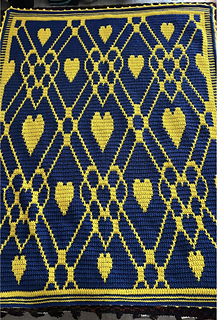 Plaid Hearts Throw
Front View
Overlay Mosaic Crochet
Pattern & Chart
