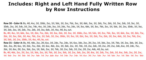 Fully written Left and Right hand row by row