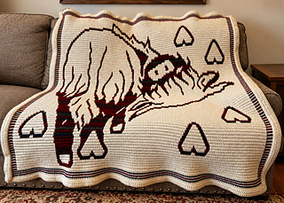LovePrints Bovine Highlander Blanket
Overlay Mosaic Crochet Pattern and Chart
