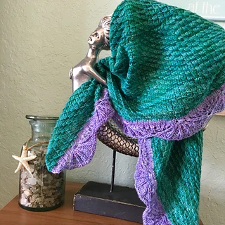 Ariel shawl knitting pattern inspired by Disney’s The Little Mermaid