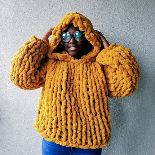 Ravelry: Chunky Hand Knit Hoodie Sweater pattern by Khemani Kreations