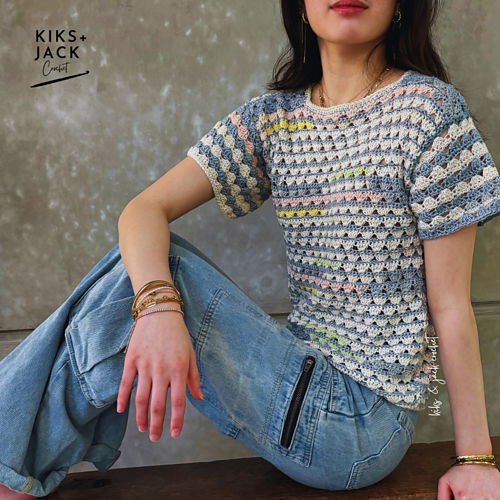 Short Sleeve Crochet Tee Shirt photo 2