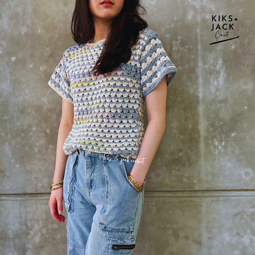 Short Sleeve Crochet Tee Shirt photo 4