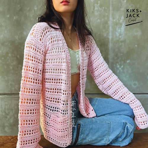 Flowy Mesh Crochet Cardigan photo 3